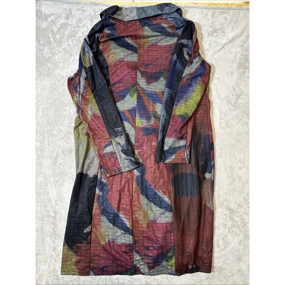 The Pyramid Collection Cardigan Jacket XL Gray Abstract Multi Color Artsy Boho - Picture 11 of 13